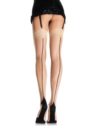 729213 LYCRA CUBAN FOOT STOCKING O/S NUDE/BLK