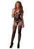 Jacquard Net Bodystocking Black O/S