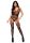 Strappy Rose Bodystocking Black O/S