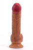 Dual-Layered Silicone 8 inch Dildo Brown