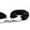 Fetish Pleasure Fluffy Hand Cuffs Black