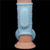 Vibrating Drip Knights Ring with Scrotum Sleeve Blue