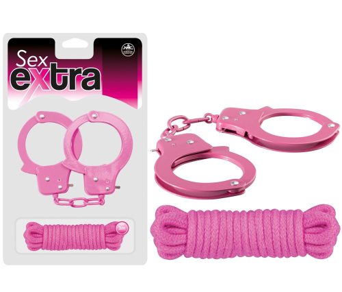 SEX EXTRA - METAL CUFFS & LOVE ROPE PINK