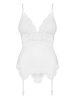 810-COR-2 corset & thong white  S/M