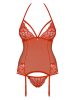 838-COR-3 corset & thong red  S/M