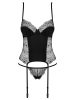 Sharlotte corset & thong black  S/M