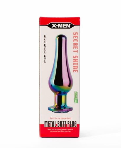 X-MEN Secret Shine Metal Butt Plug Rainbow S