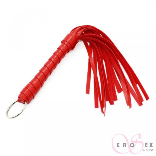 Piros műbőr korbács 48cm