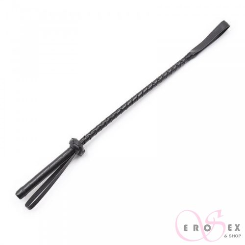 Fekete műbőr ostor 71cm